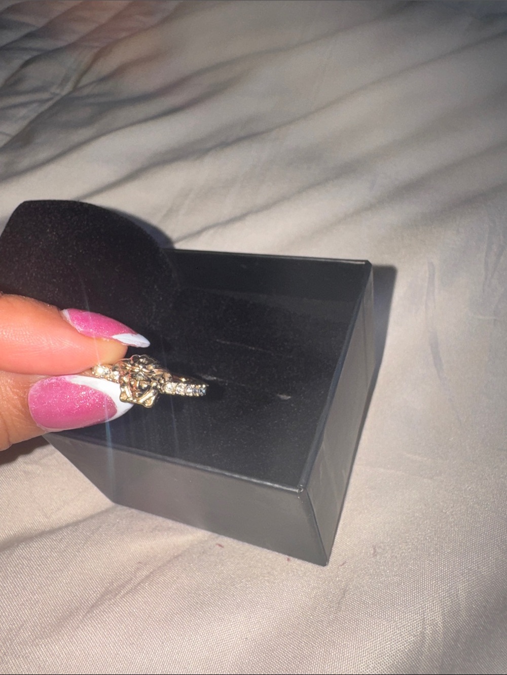 Versace Gold Crystal Accent Medusa Ring